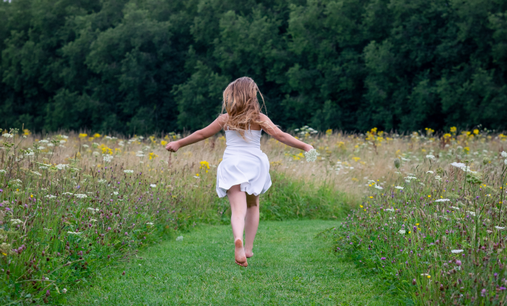 Running thru green fields